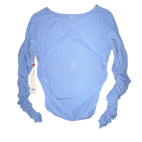 Casa Zeta-Jones | Ruffled Long Sleeve Semi-Sheer Blouse Top - Size L - NWT - Picture 11 of 11